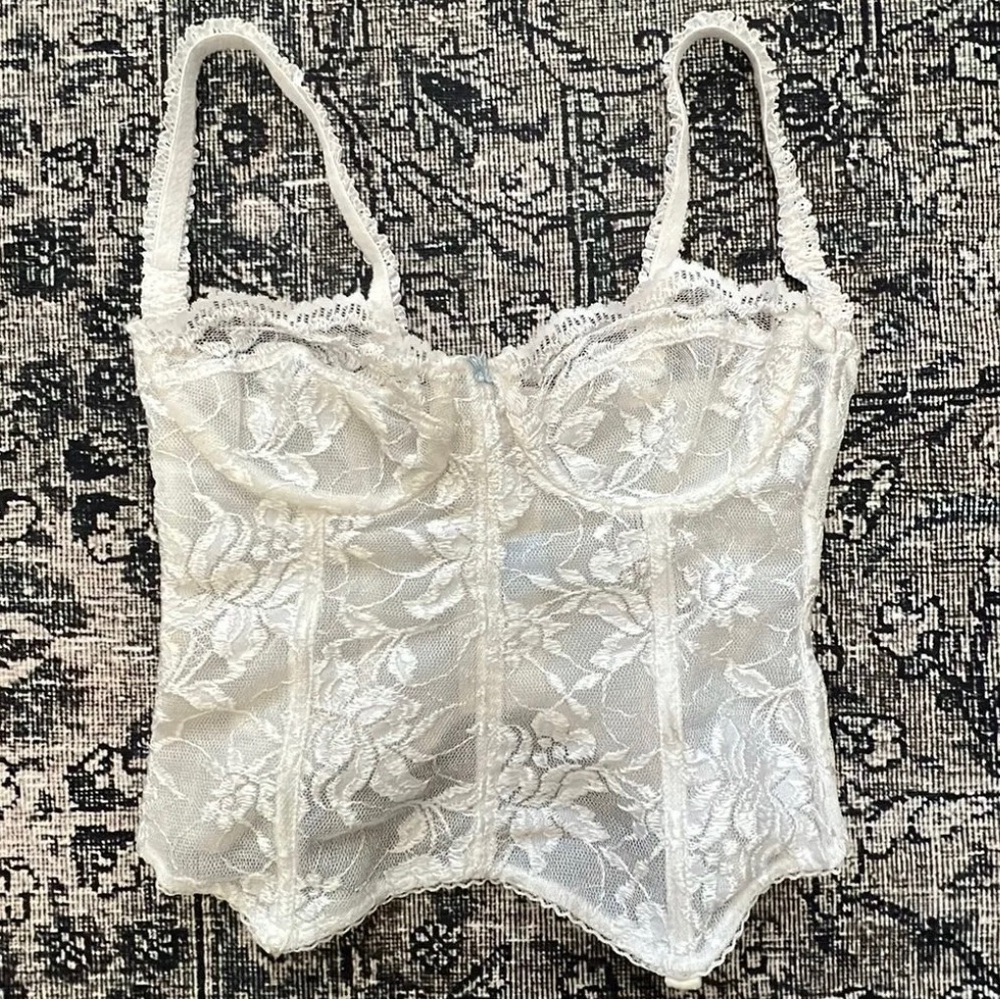 Vintage White Lace Corset